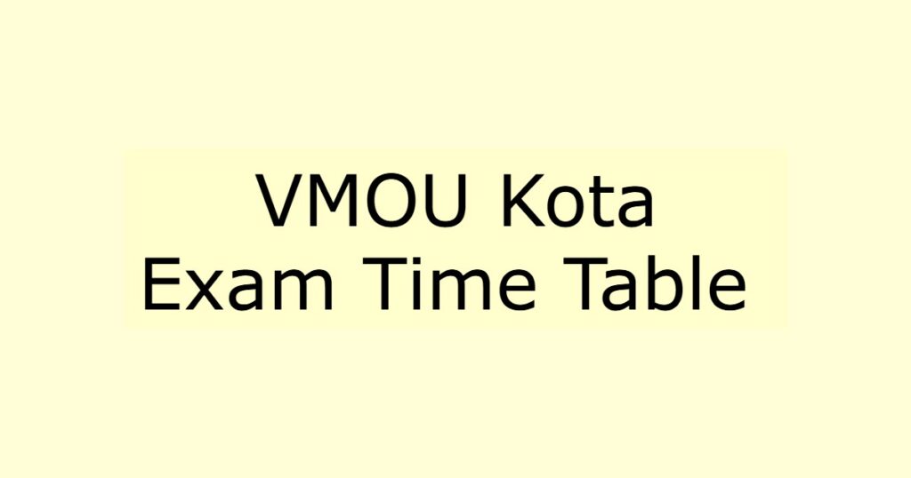 vmou kota time table 2026