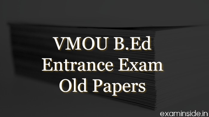 vmou bed entrance exam old question paper download