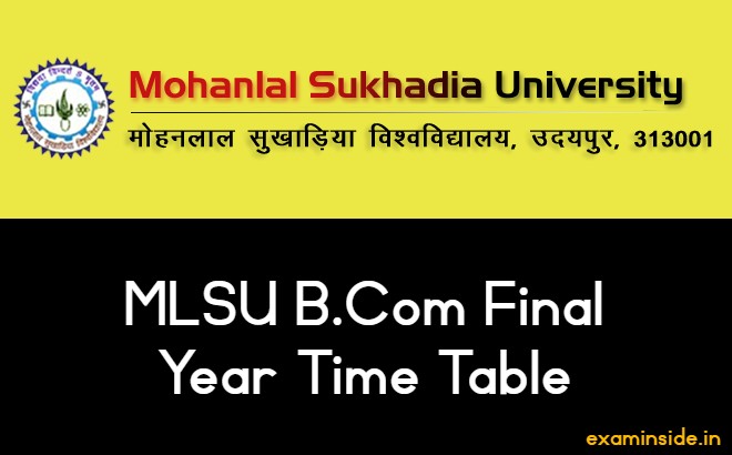 mlsu b.com final year time table 2021