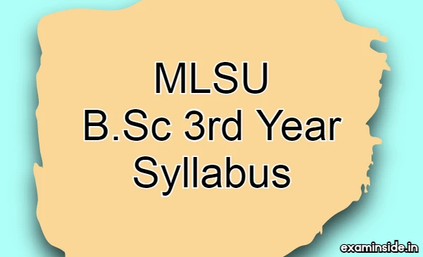 MLSU B.Sc 3rd Year Syllabus 2021