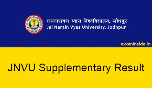 JNVU Supplementary Result 2021