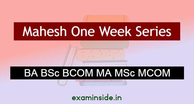 mahesh one week series pdf