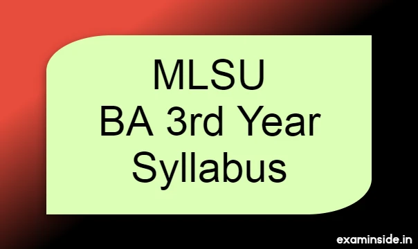 MLSU BA 3rd Year Syllabus 2023