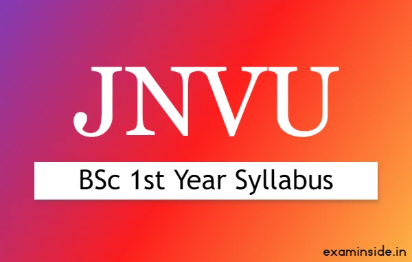 JNVU BSc 1st Year Syllabus 2023
