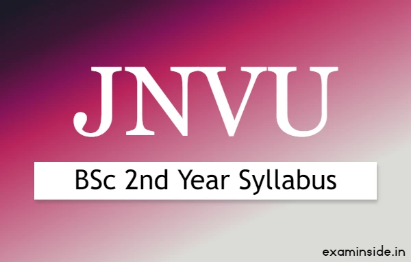 JNVU BSc 2nd Year Syllabus 2021