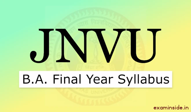 JNVU BA Final Year Syllabus 2021