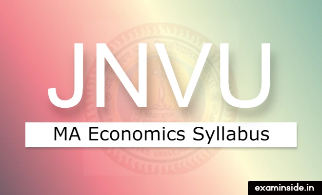 JNVU MA Economics Syllabus 2023