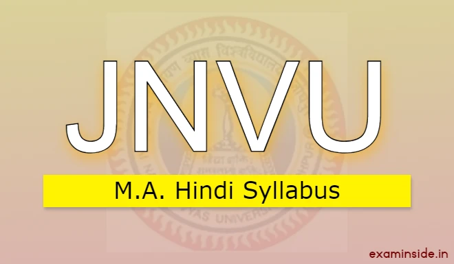 JNVU MA Hindi Syllabus 2021-22