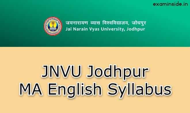JNVU MA English Syllabus 2021-22