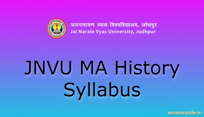 JNVU MA History Syllabus 2021