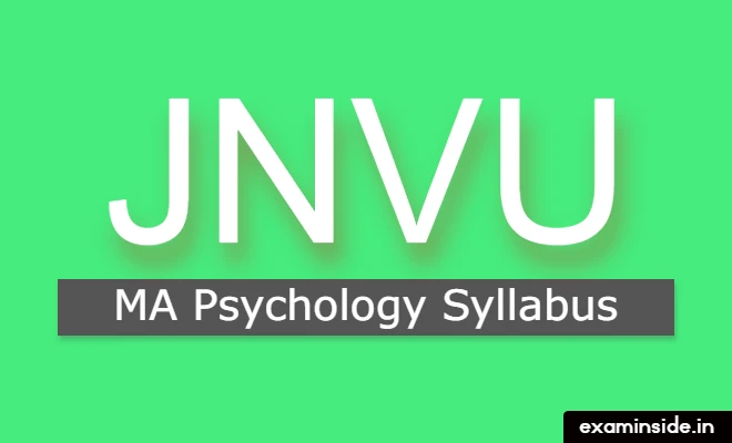 JNVU MA Psychology Syllabus 2022-23