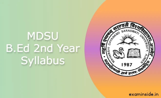 MDSU BEd 2nd Year Syllabus 2021-22