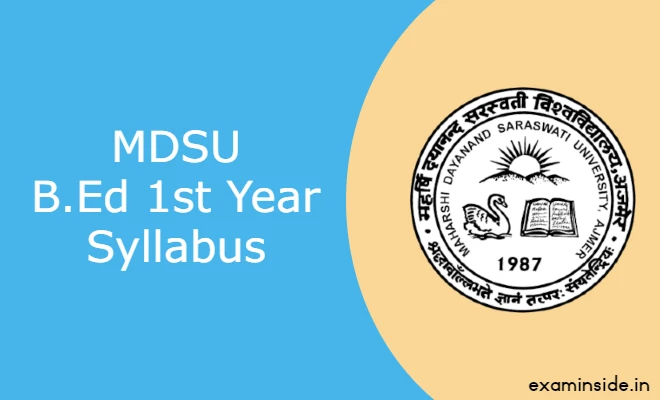 MDSU B.Ed 1st Year Syllabus 2021-22