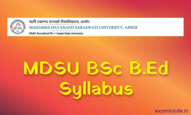 MDSU BSc BEd Syllabus