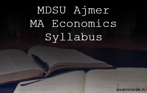 MDSU MA Economics Syllabus 2021-22