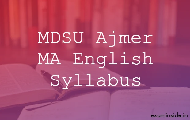 MDSU MA English Syllabus