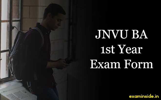 JNVU BA 1st Year Exam Form 2023