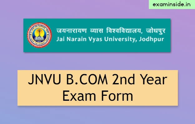 JNVU B.COM 2nd Year Exam Form 2022