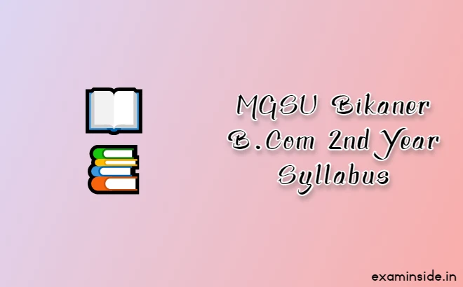 MGSU BCom 2nd Year Syllabus 2022