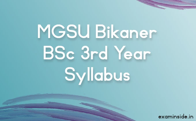 mgsu bsc 3rd year syllabus 2022