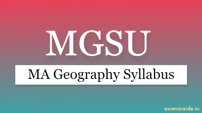 MGSU MA Geography Syllabus 2023