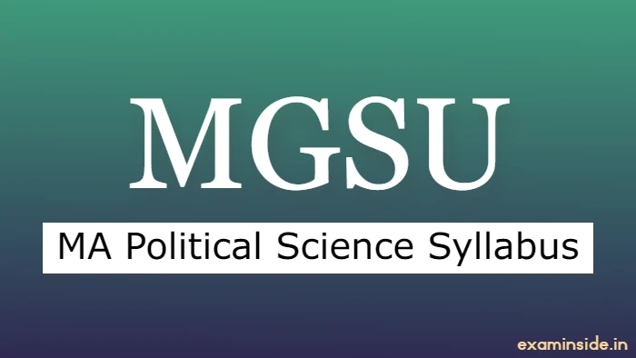 MGSU MA Political Science Syllabus 2022