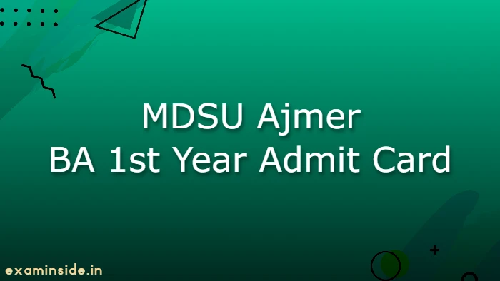 MDSU BA 1st Year Admit Card 2022