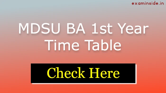 MDSU BA 1st Year Time Table 2022