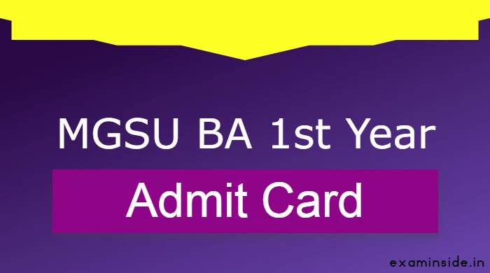 MGSU BA 1st Year Admit Card 2022