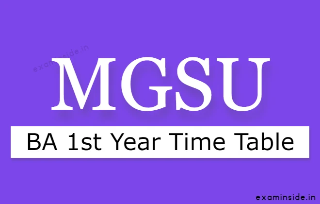 MGSU BA 1st Year Time Table 2022