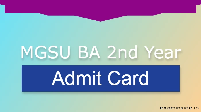 MGSU BA 2nd Year Admit Card 2023