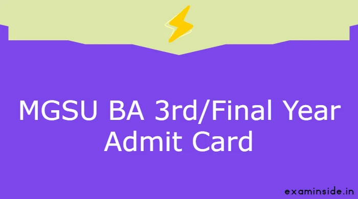 MGSU BA 3rd Year Admit Card 2024