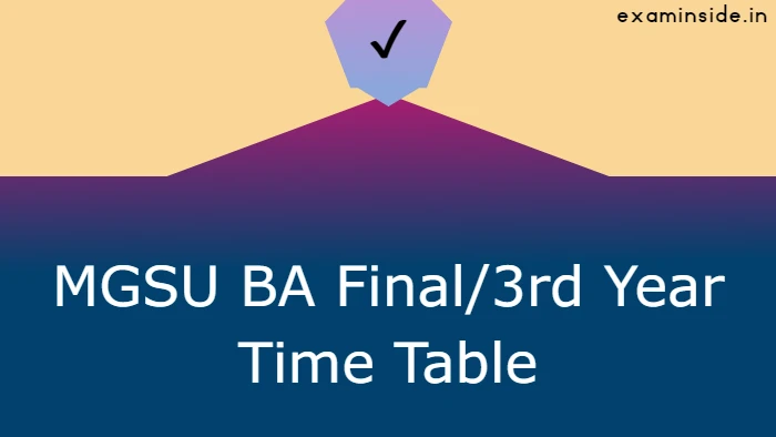 MGSU BA 3rd Year Time Table 2023