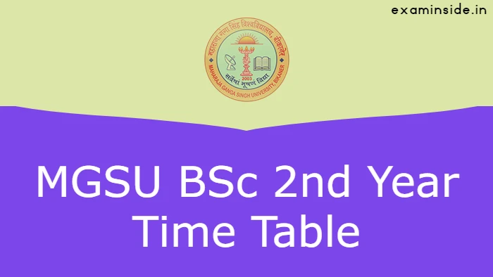 MGSU BSc 2nd Year Time Table 2022