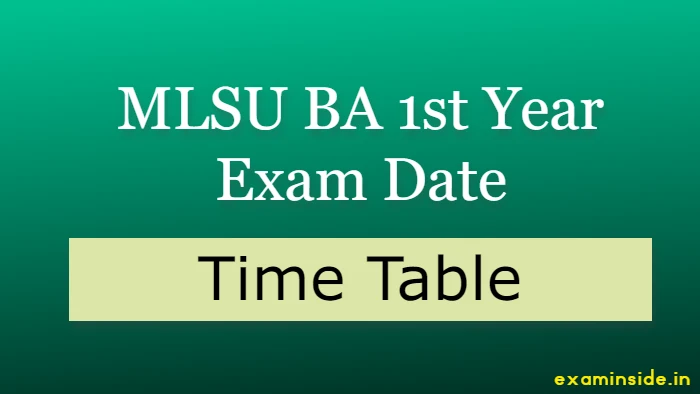 MLSU BA 1st Year Exam Date 2023