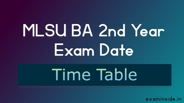 MLSU BA 2nd Year Exam Date 2023