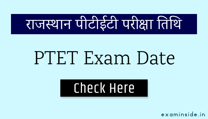 Rajasthan PTET Exam Date 2022