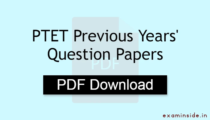 PTET Previous Year Question Paper PDF Download
