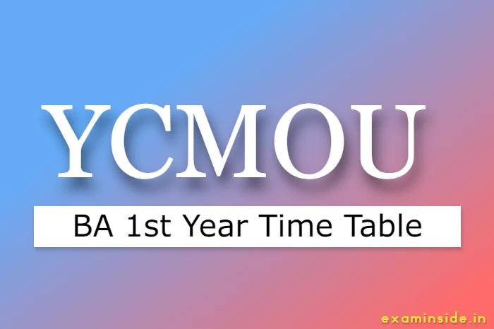 YCMOU BA 1st Year Exam Time Table 2022