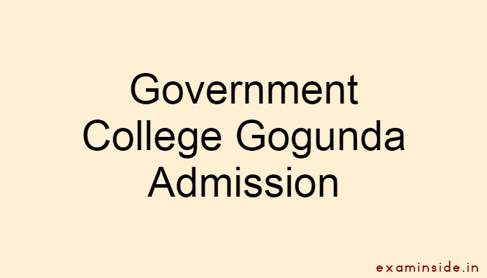 Government College Gogunda Admission 2022