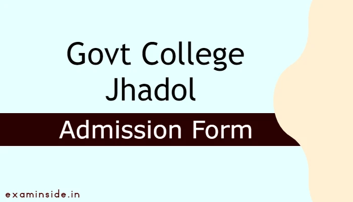 government college jhadol admission 2023