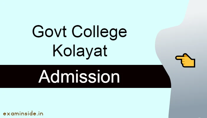 Govt College Kolayat Admission 2023