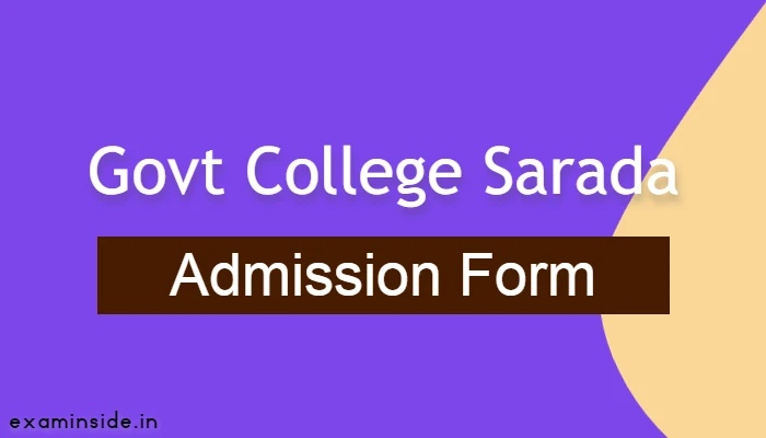 Govt College Sarada Admission 2023