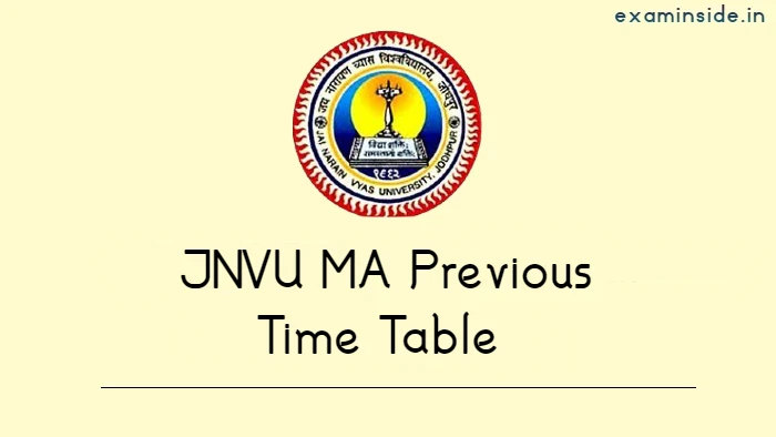 JNVU MA Previous Time Table 2022