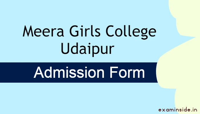 Meera Girls College Udaipur Admission Form 2022