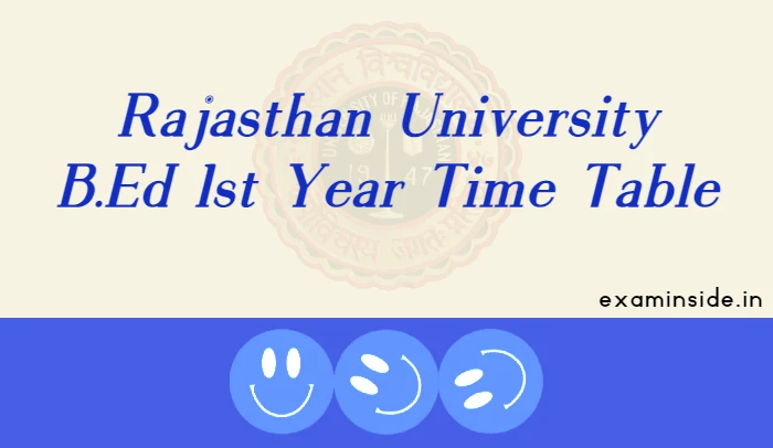 rajasthan university bed 1st year time table 2022