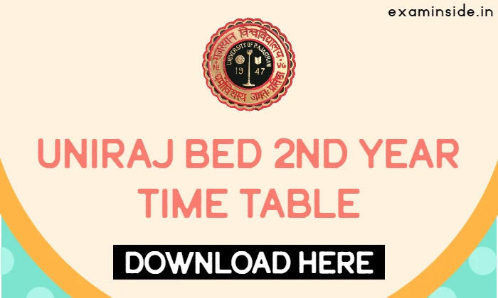 Uniraj BEd 2nd Year Time Table 2022
