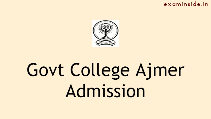 Govt College Ajmer Admission 2022