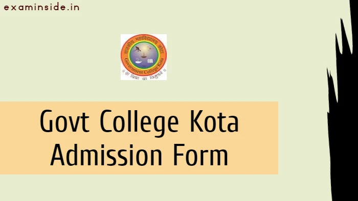 Govt College Kota Admission Form 2022