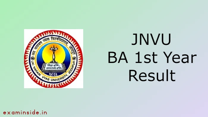 JNVU BA 1st Year Result 2023